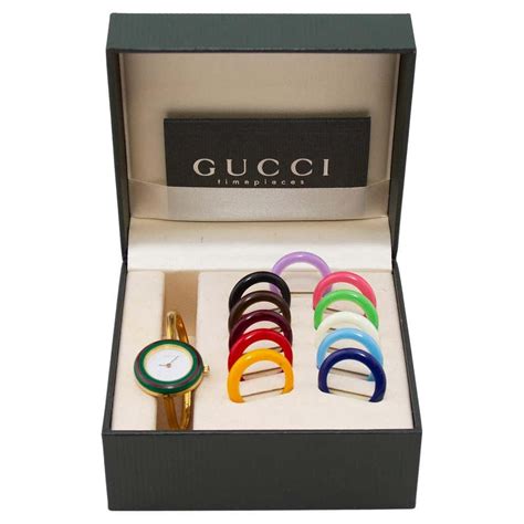 used victoria gucci exchangable bezels|Gucci bezel watch for sale.